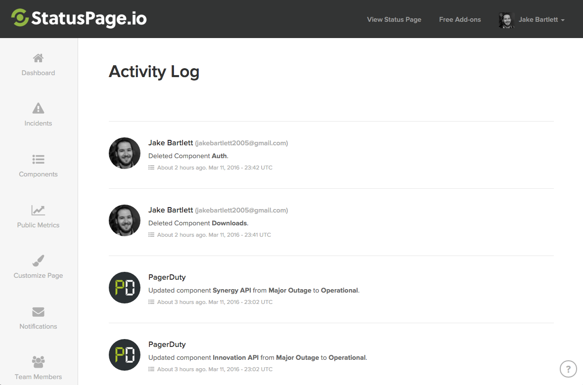 my log activity